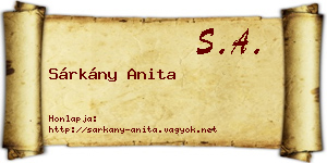 Sárkány Anita névjegykártya